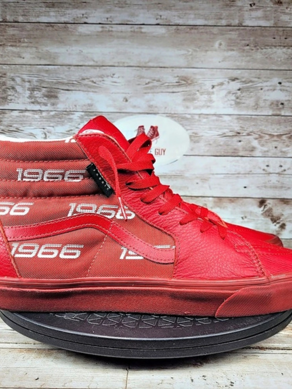 Vans Sk8-Hi CORDURA 1966 Sneakers Men's Size 12 Red Leather High Top Shoes